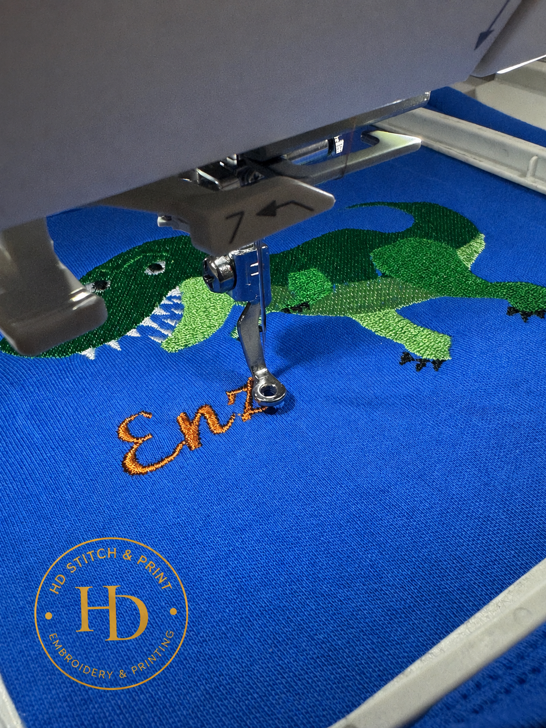 Personalised Blue Dinosaur Bib