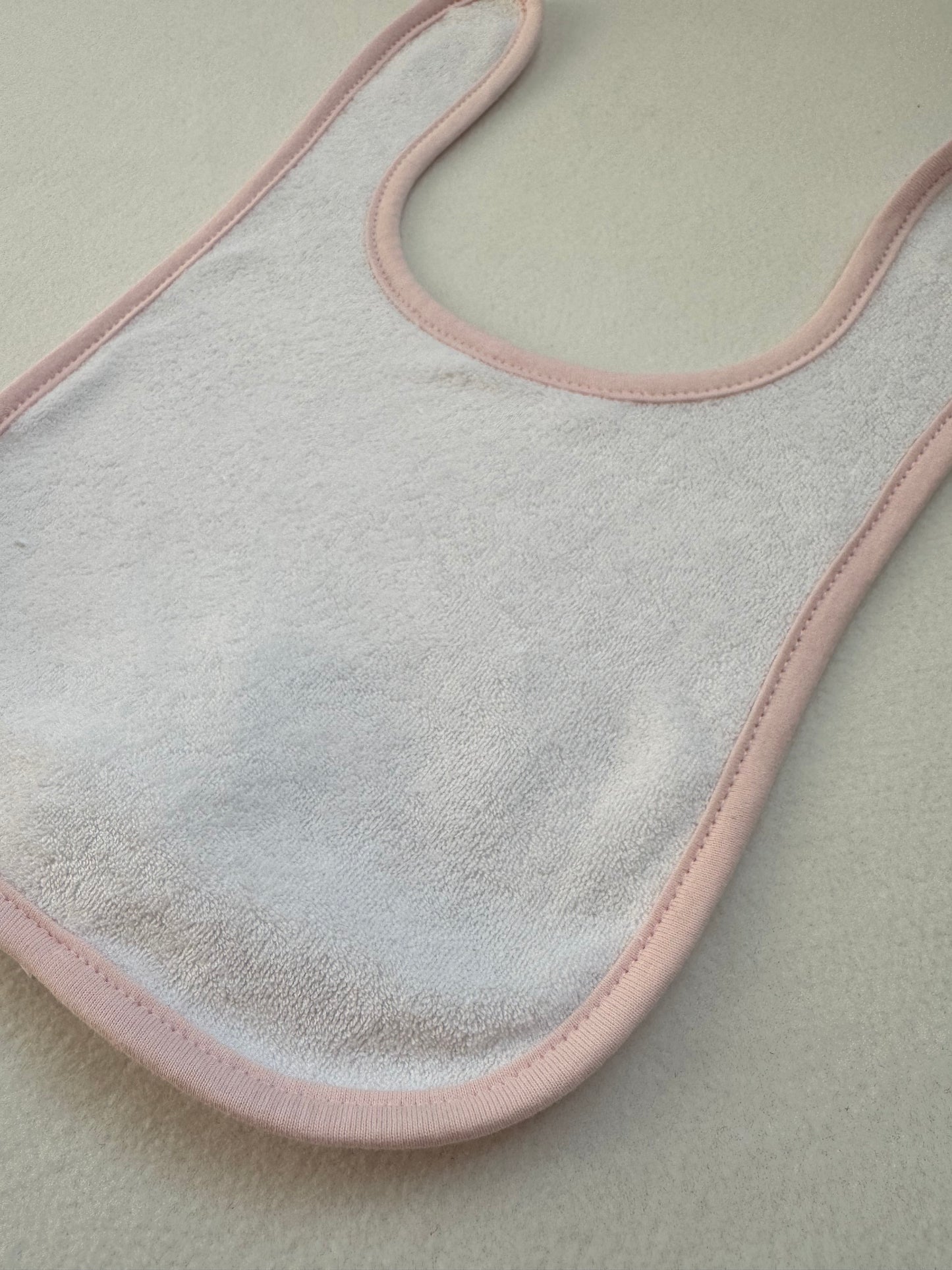 White and Pink Bib | Baby Feeding Bib
