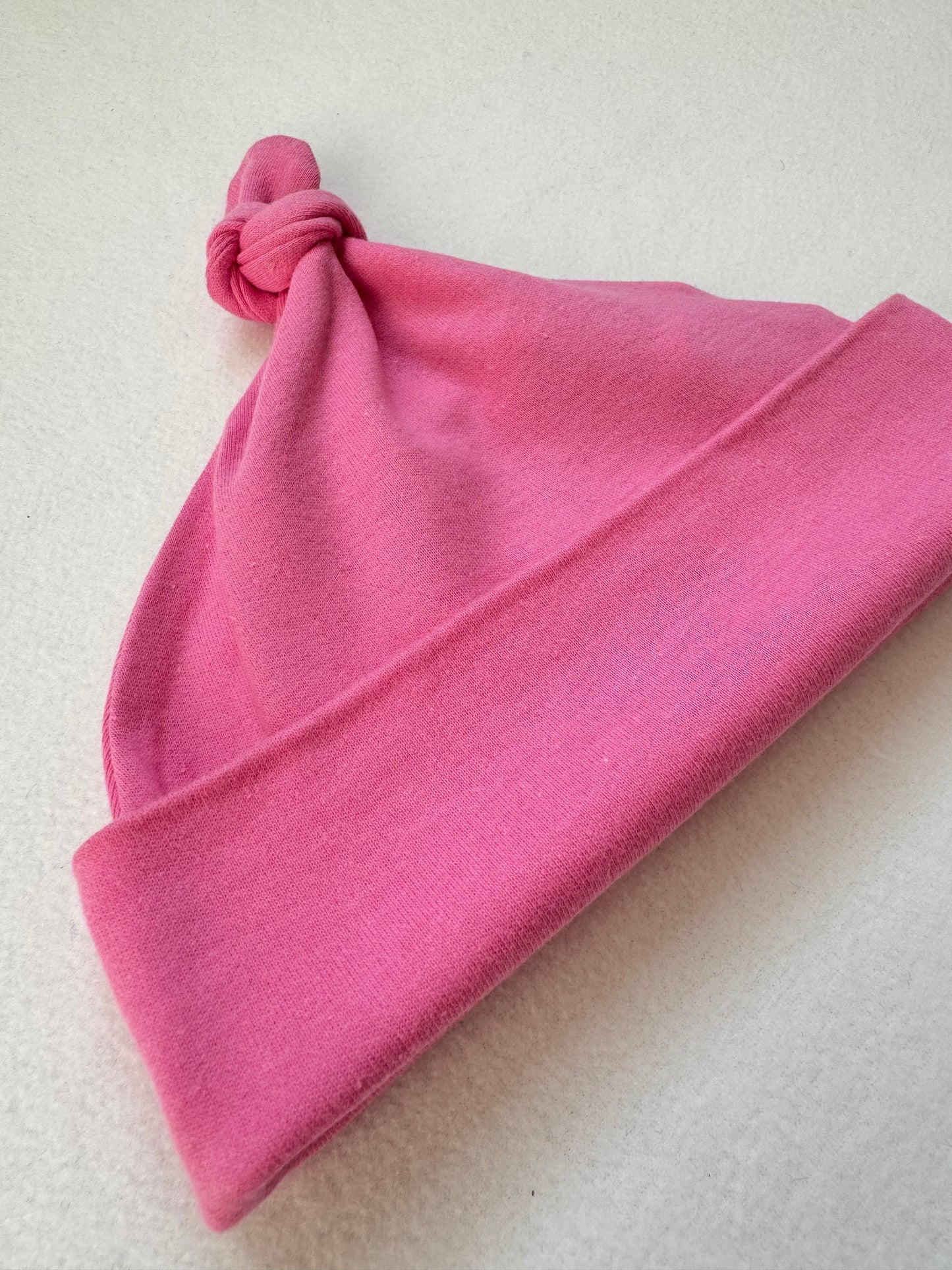 Pink Baby Knotted Hat | Plain Blank Baby Hat