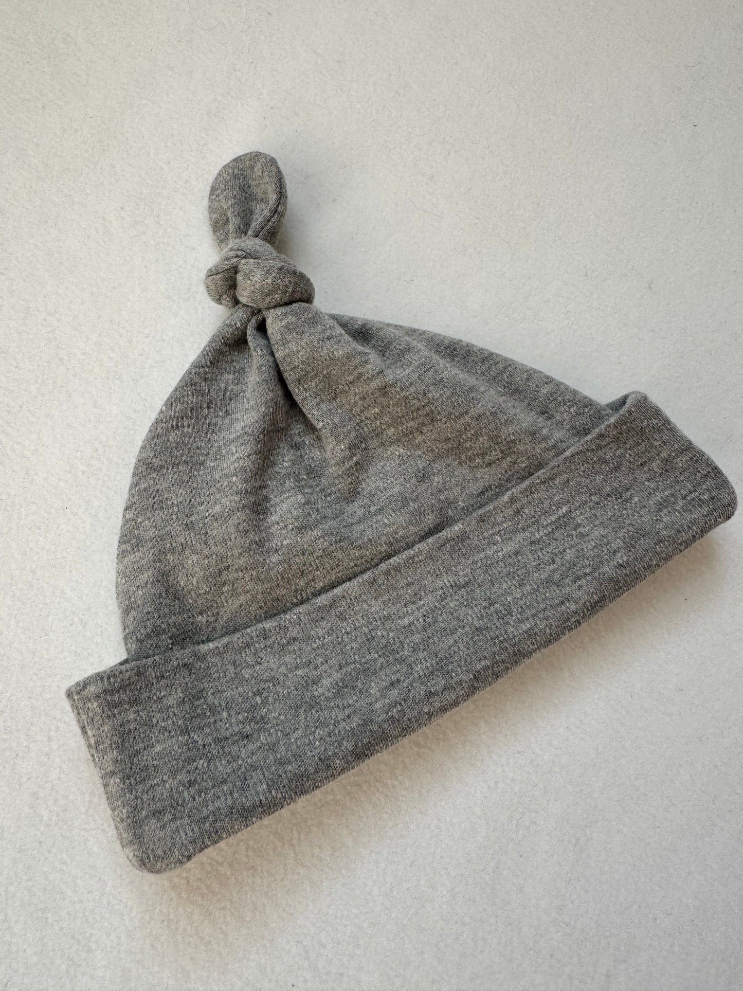 Grey Baby Knotted Hat | Plain Blank Baby Hat