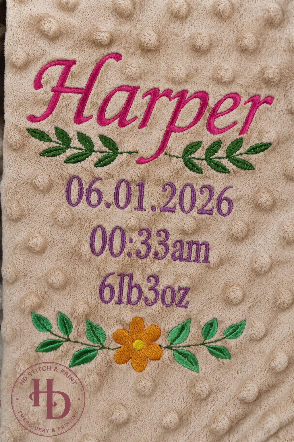 Caramel Personalised Baby Blanket