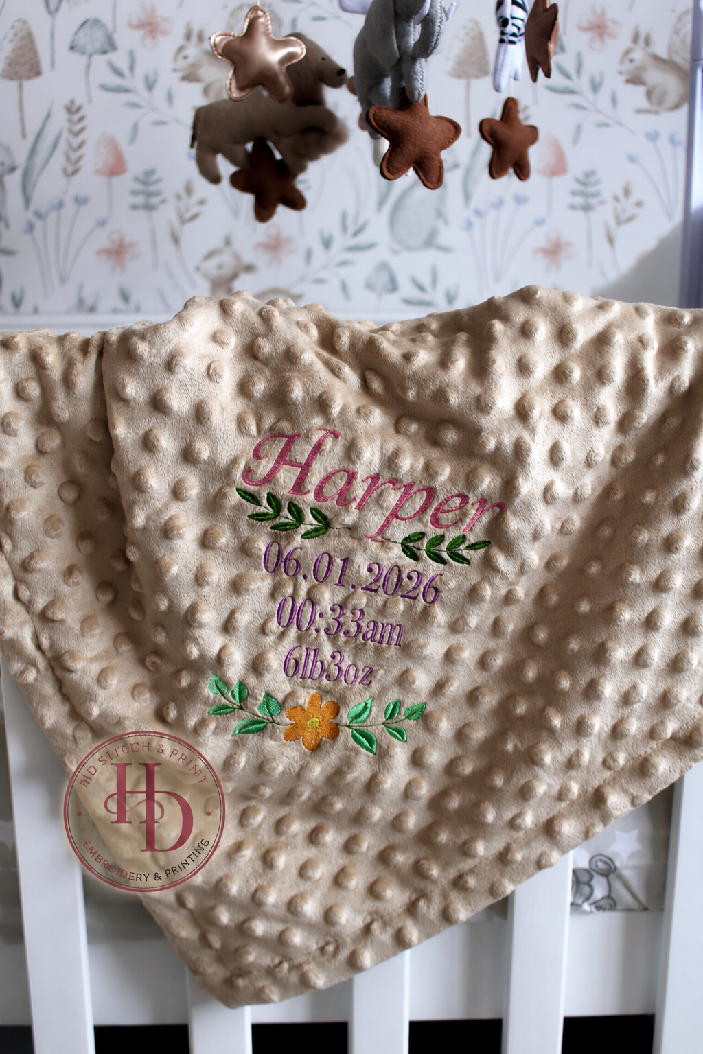 Caramel Personalised Baby Blanket