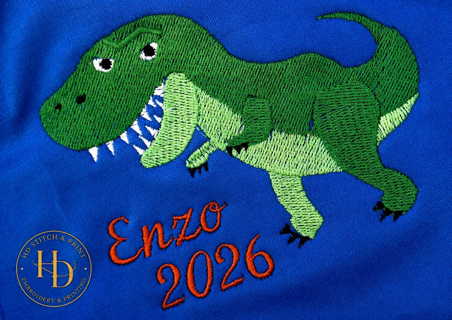 Personalised Blue Dinosaur Bib