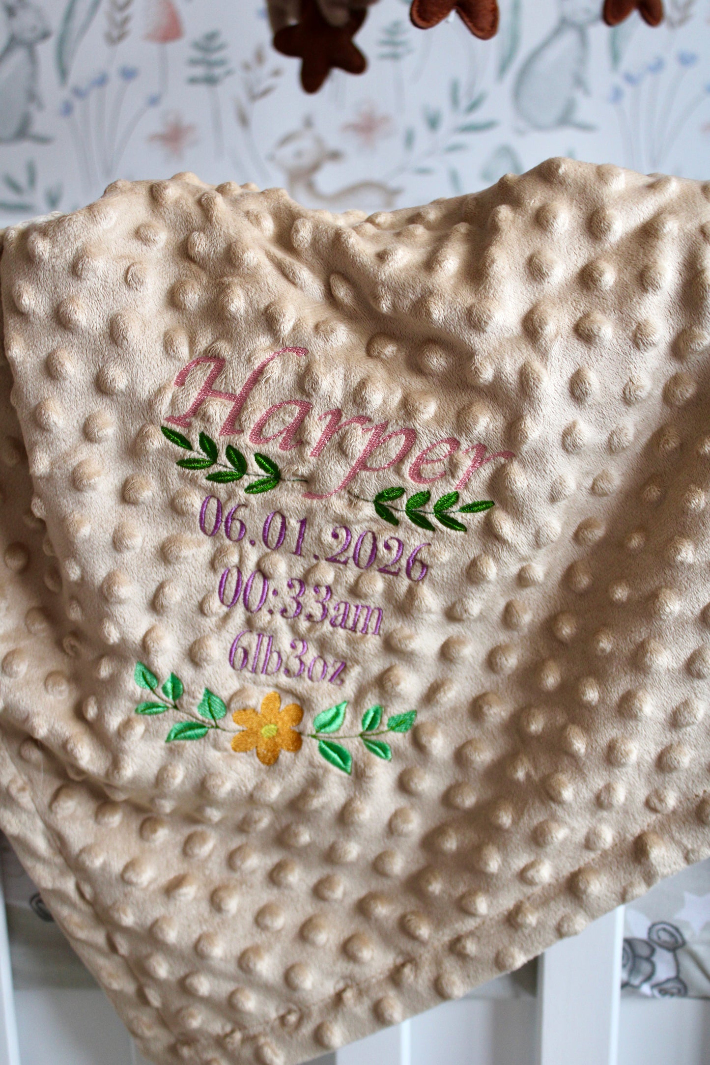 Caramel Personalised Baby Blanket