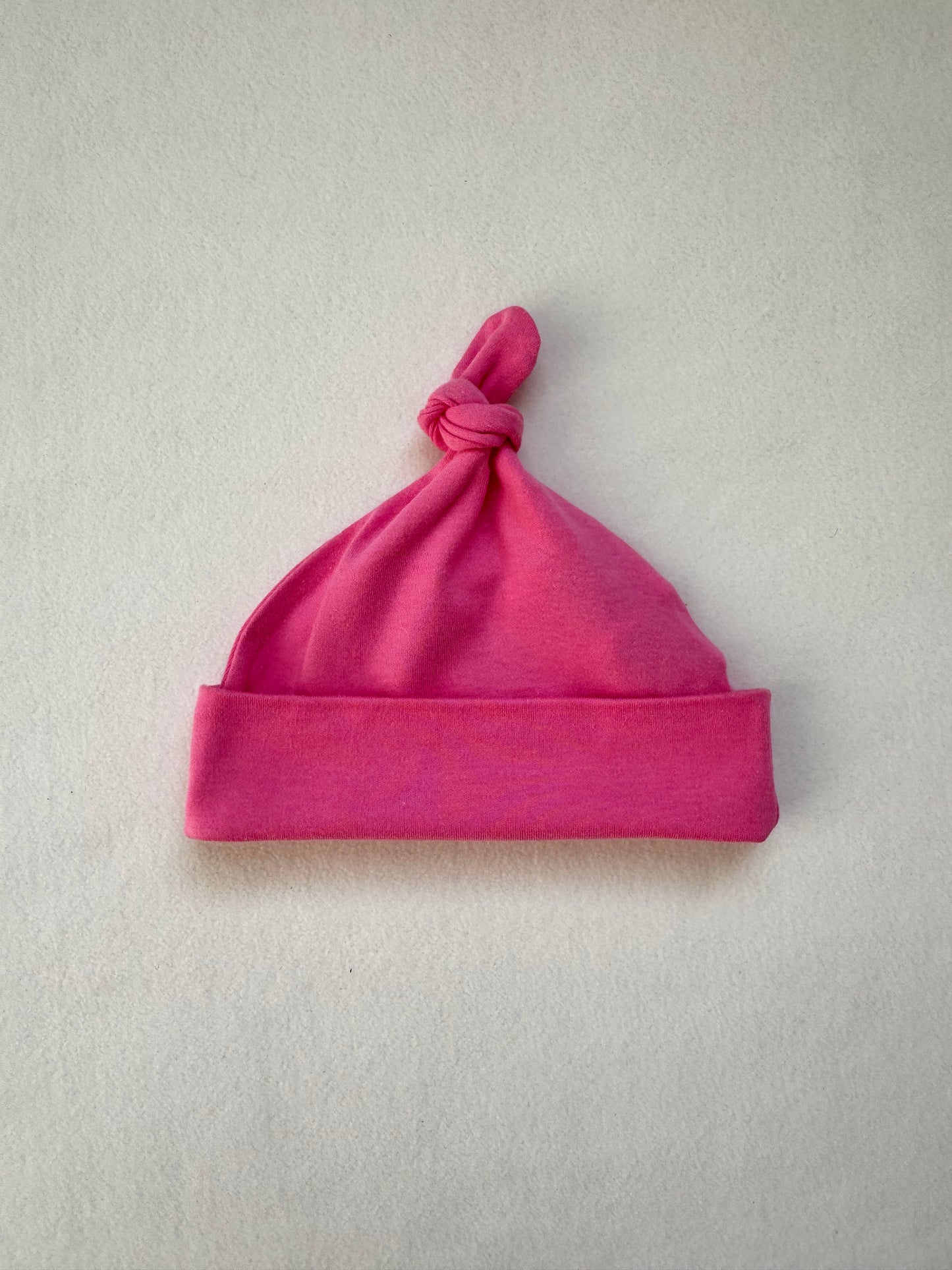Pink Baby Knotted Hat | Plain Blank Baby Hat