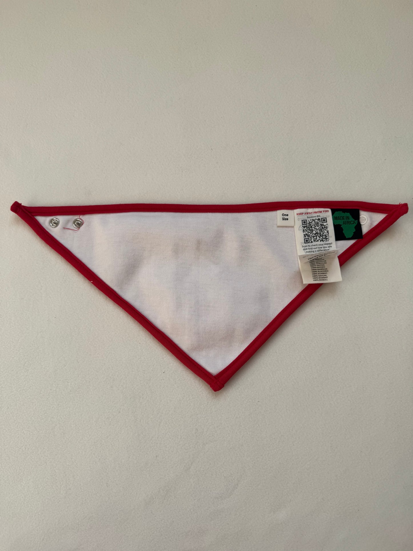 Red Bandana Baby Bib with White Back | Dribble Bib