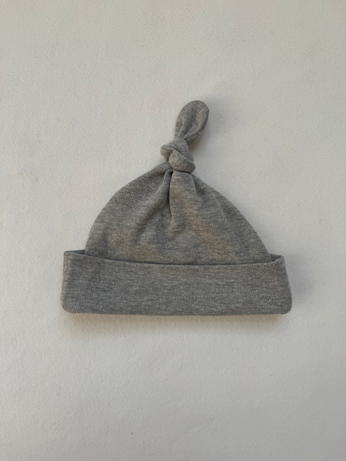 Grey Baby Knotted Hat | Plain Blank Baby Hat