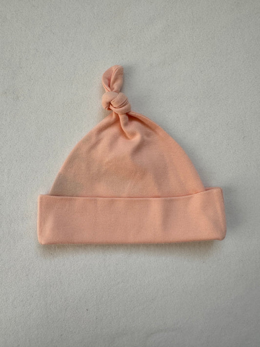 Pale Pink Baby Knotted Hat | Plain Blank Baby Hat