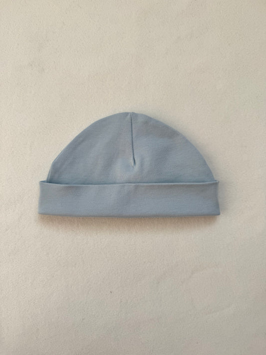 Baby Blue Soft Cotton Hat | Plain Blank Baby Hat