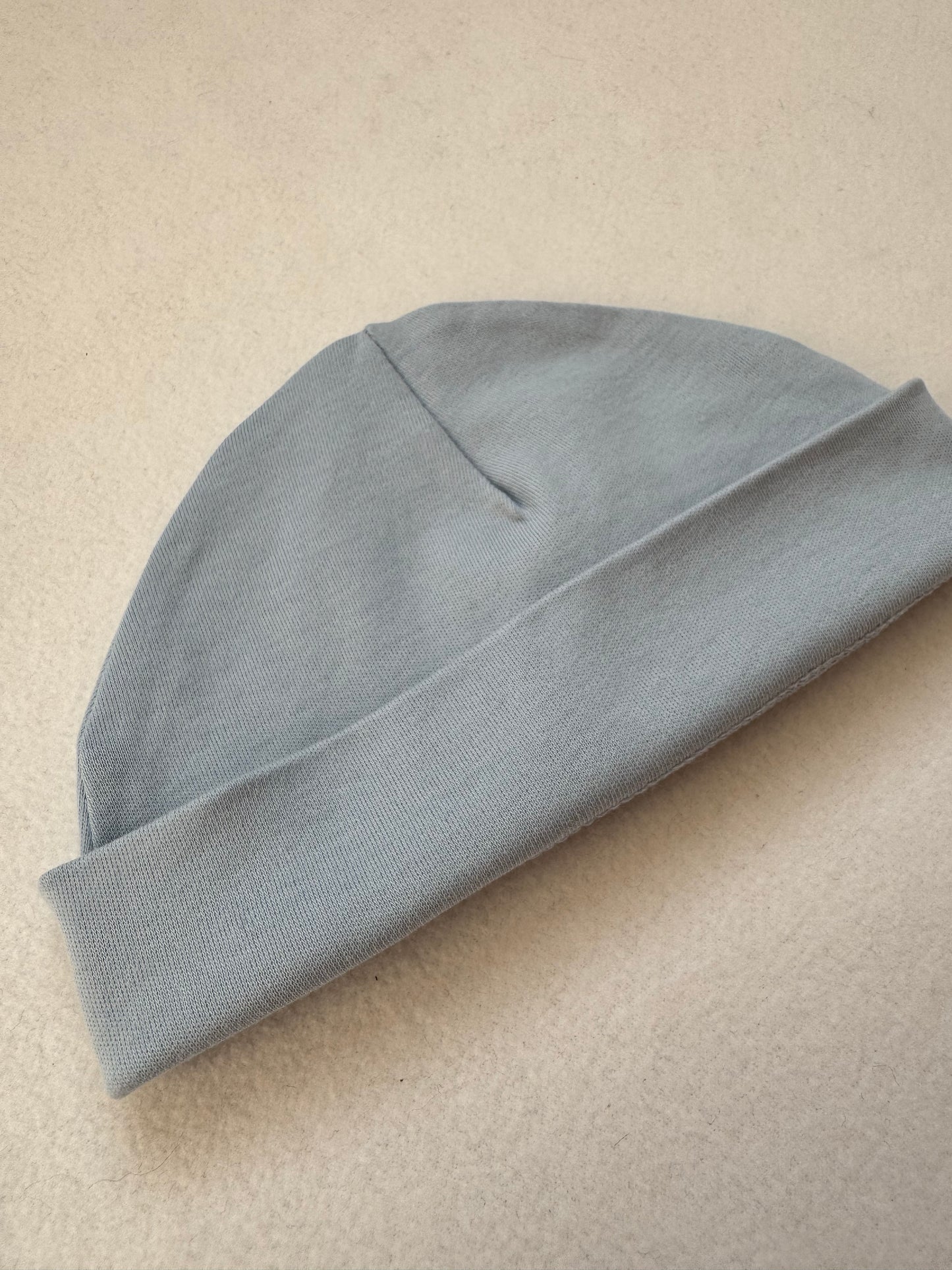 Baby Blue Soft Cotton Hat | Plain Blank Baby Hat