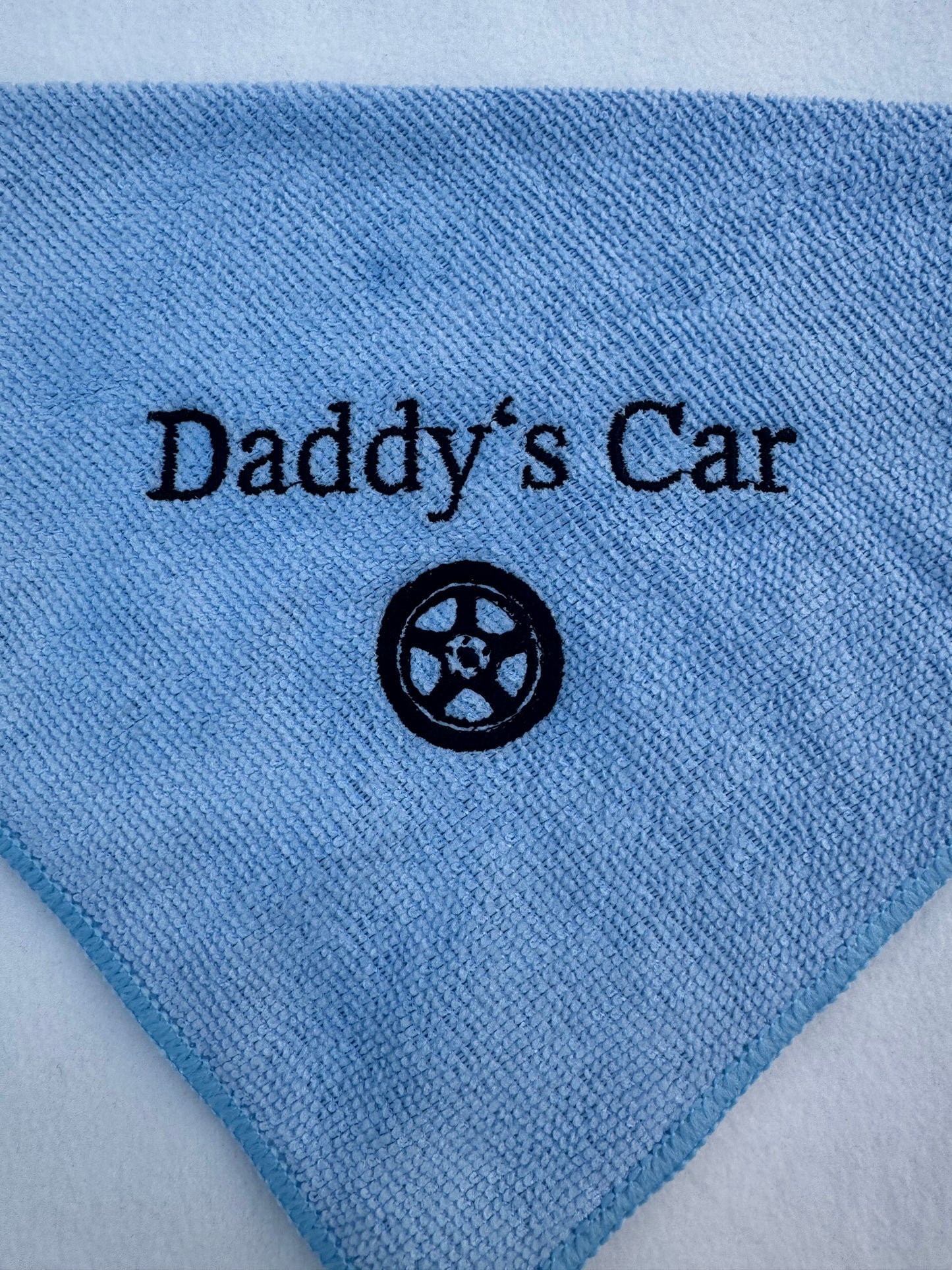 Personalised Embroidered 'Daddy's Car' Microfibre Cloth