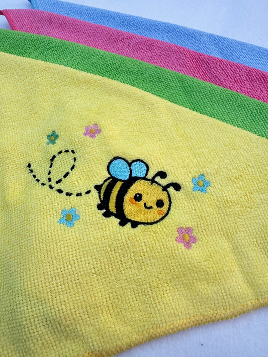 Bee Floral Embroidered Microfibre Cloth ⭐